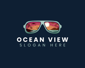 Sunglasses Ocean Beach logo design