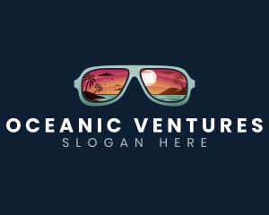 Sunglasses Ocean Beach logo design