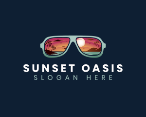 Sunglasses Ocean Beach logo design