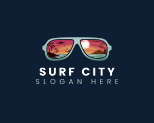 Sunglasses Ocean Beach logo design