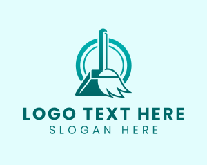Home Cleaning - Cleaning Dust Pan Broom logo design