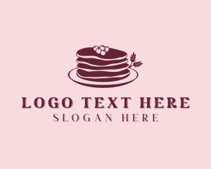 Pancake - Blueberry Pancake Dessert logo design