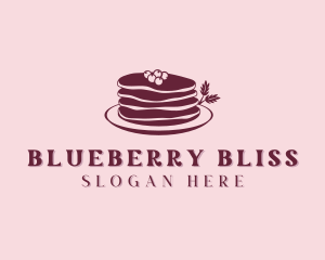 Blueberry Pancake Dessert logo design