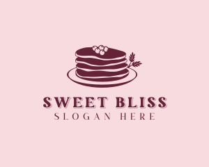 Blueberry Pancake Dessert logo design