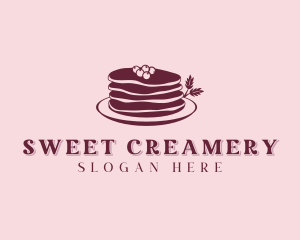 Blueberry Pancake Dessert logo design