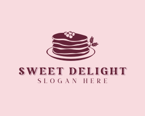 Blueberry Pancake Dessert logo design