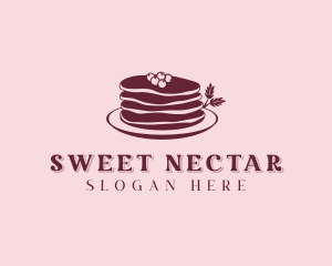 Blueberry Pancake Dessert logo design