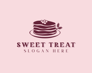 Blueberry Pancake Dessert logo design