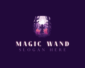 Wizard Mage Silhouette logo design