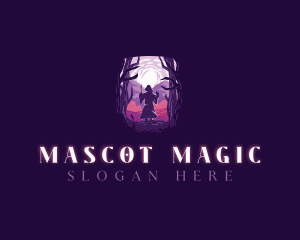 Wizard Mage Silhouette logo design