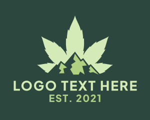 Weed - Cannabis Mountain Plantation logo design