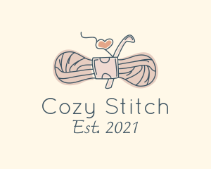 Knitwork - Heart Knitting Wool logo design