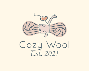 Wool - Heart Knitting Wool logo design