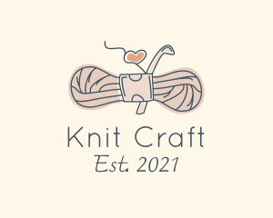 Heart Knitting Wool logo design