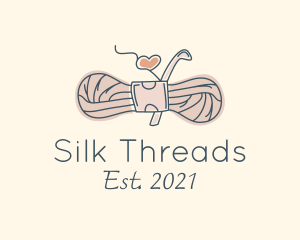 Heart Knitting Wool logo design