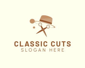 Barber Scissors Hat  logo design