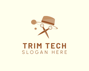 Trim - Barber Scissors Hat logo design