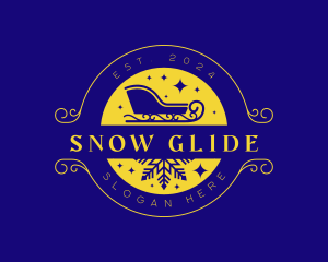 Christmas Winter Sled logo design