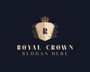 Ornamental Crown Shield logo design