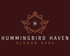 Hummingbird - Hummingbird Crown Crest logo design