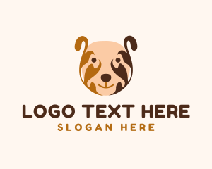 Happy - Cute Dog Head logo design