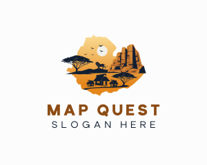 Ethiopia Wildlife Map logo design