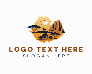 Country - Ethiopia Wildlife Map logo design