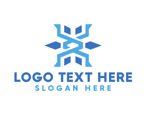 Ice - Blue Star Letter X logo design