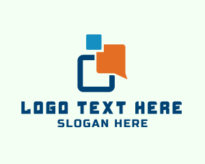 Speech Bubble - Digital Messaging App logo design