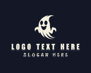 Spooky Haunted Ghost Logo