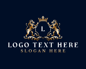 Prestige - Premium Lion Crown logo design
