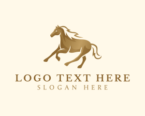 Equestrian - Wild Mane Horse logo design