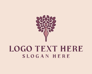 Spa - Woman Beauty Tree logo design