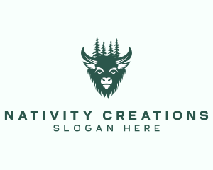 Native Wild Bison logo design