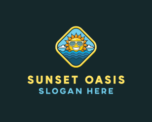 Summer Beach Sun logo design