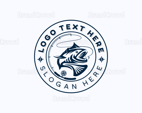 Sea Bass Marine Fishing Logo