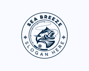 Sea Bass Marine Fishing logo design
