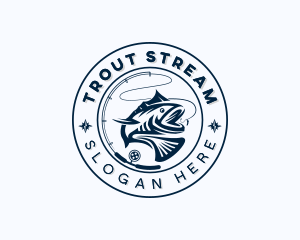 Trout - Sea Bass Marine Fishing logo design