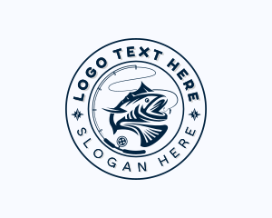 Fishing - Sea Bass Marine Fishing logo design