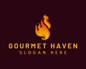 Flame Chicken Restaurant logo design