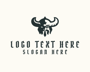 Horns - Viking Beard Mustache logo design