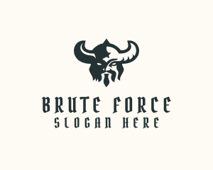 Brute - Viking Beard Mustache logo design