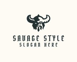 Viking Beard Mustache logo design