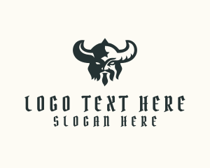 Viking Beard Mustache Logo