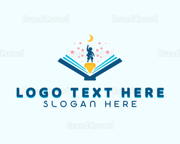 Child Kindergarten Book Logo