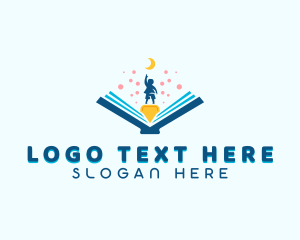 Boy - Child Kindergarten Book logo design