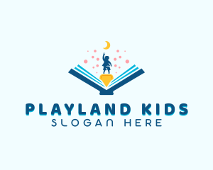 Child Kindergarten Book  logo design