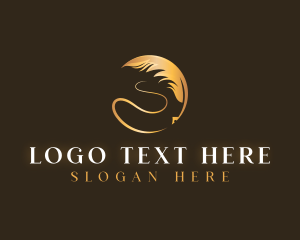 Journalism - Elegant Quill Feather logo design