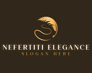 Elegant Quill Ink Feather logo design