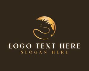 Poet - Elegant Quill Feather logo design